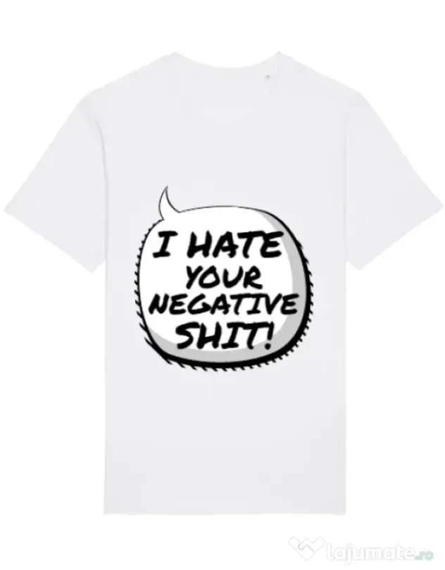 Tricou STANLEY STELLA barbat I hate your negative shit Alb