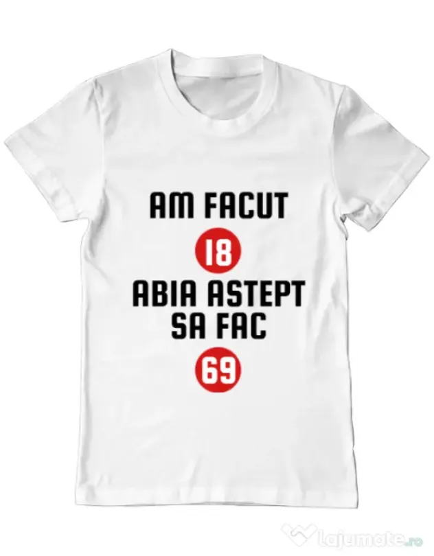 Tricou ADLER barbat Am facut 18 ani Alb