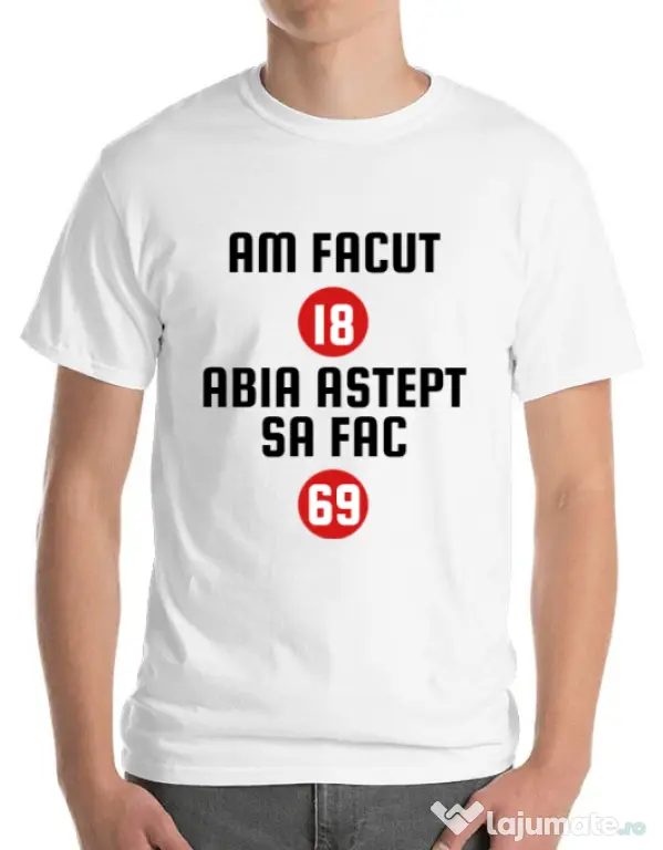 Tricou ADLER barbat Am facut 18 ani Alb