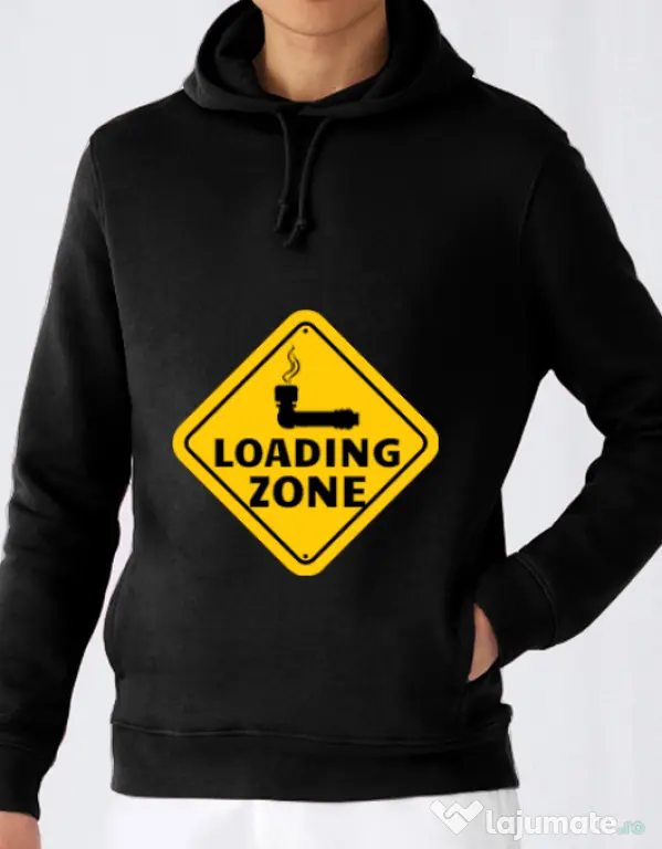Hoodie barbat cu gluga Loading zone Negru