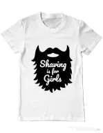 Tricou ADLER barbat Shaving is for girls Alb