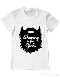 Tricou ADLER barbat Shaving is for girls Alb