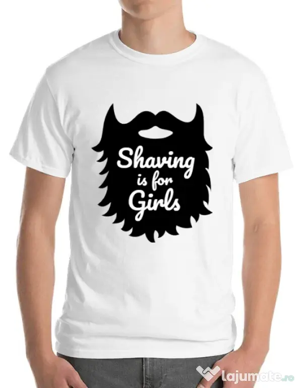 Tricou ADLER barbat Shaving is for girls Alb