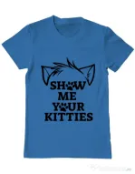 Tricou ADLER barbat Show me your kitties Albastru azuriu