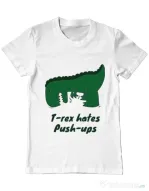 Tricou ADLER barbat T-rex push-ups Alb