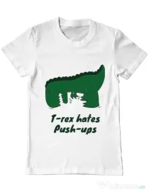 Tricou ADLER barbat T-rex push-ups Alb
