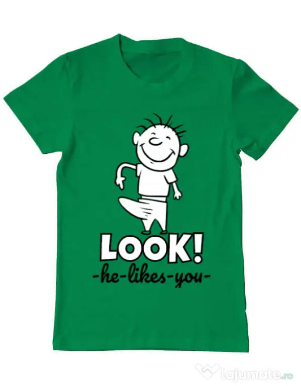 Tricou ADLER barbat He likes you Verde mediu