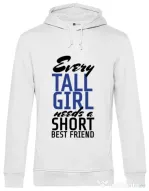 Hoodie barbat cu gluga Tall best friend Alb