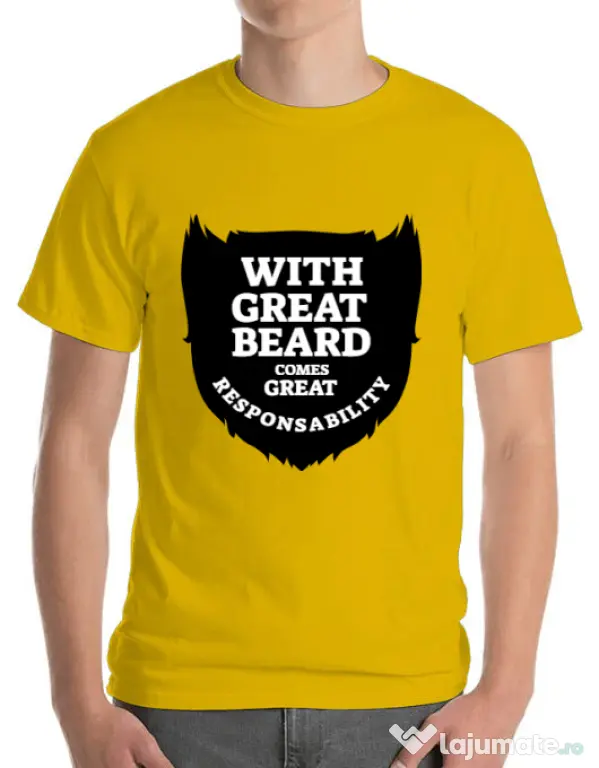 Tricou ADLER barbat The great beard Galben