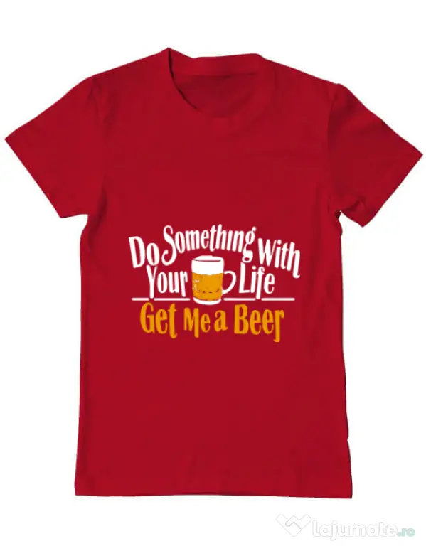 Tricou ADLER barbat Get me a beer Rosu