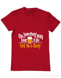 Tricou ADLER barbat Get me a beer Rosu