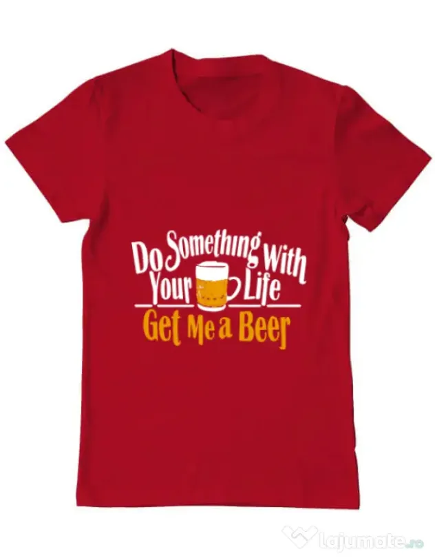 Tricou ADLER barbat Get me a beer Rosu