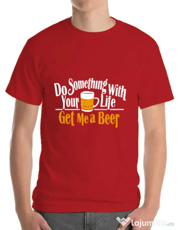 Tricou ADLER barbat Get me a beer Rosu