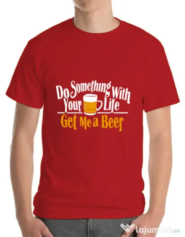 Tricou ADLER barbat Get me a beer Rosu