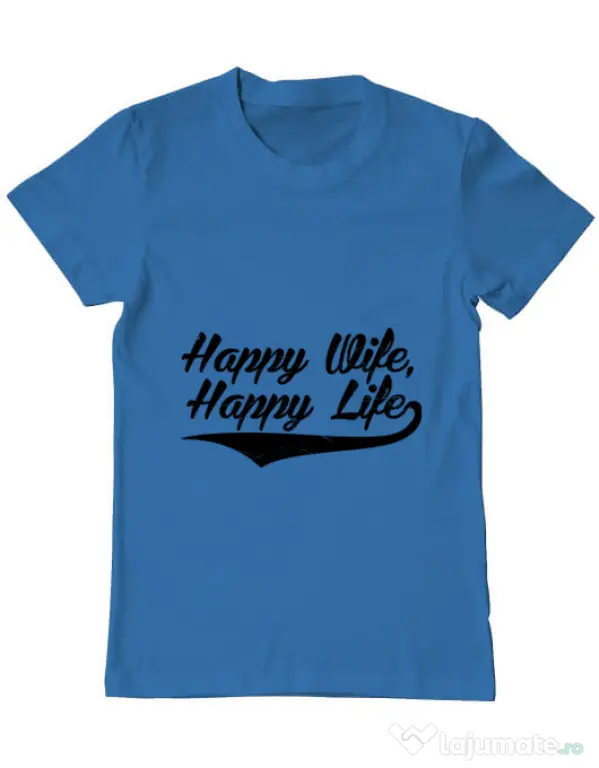 Tricou ADLER barbat Happy life Albastru azuriu