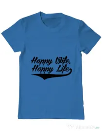 Tricou ADLER barbat Happy life Albastru azuriu