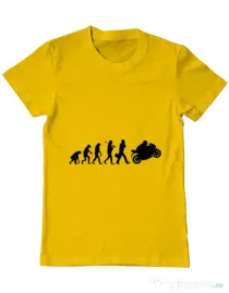Tricou ADLER barbat Evolution - motorcycle Galben