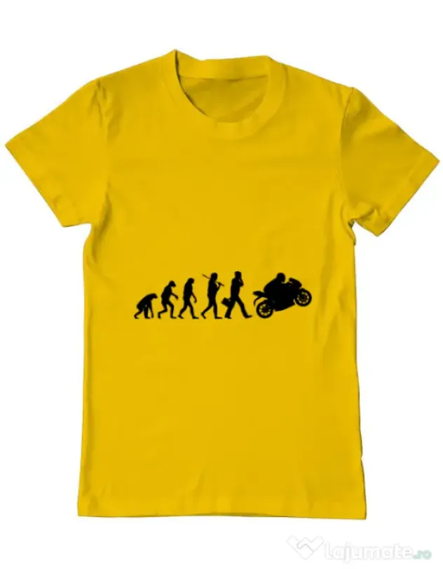 Tricou ADLER barbat Evolution - motorcycle Galben