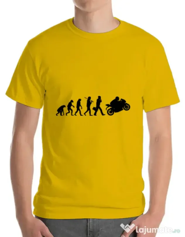 Tricou ADLER barbat Evolution - motorcycle Galben