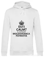 Hoodie barbat cu gluga Moldoveanca potrivita Alb