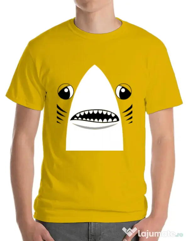 Tricou ADLER barbat Shark suit Galben