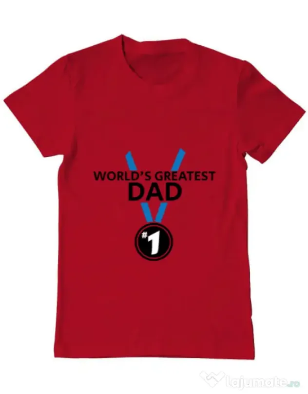 Tricou ADLER barbat World's greatest dad Rosu