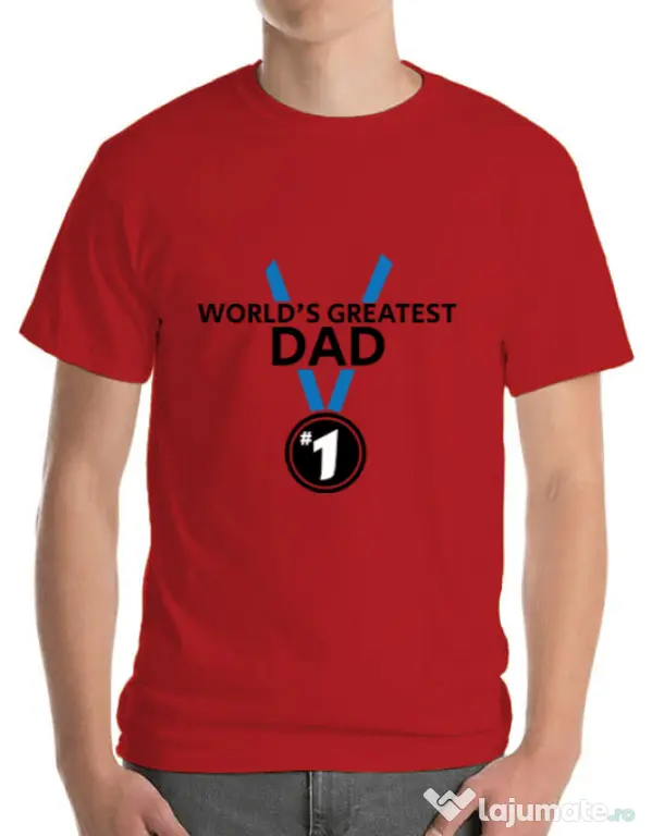 Tricou ADLER barbat World's greatest dad Rosu