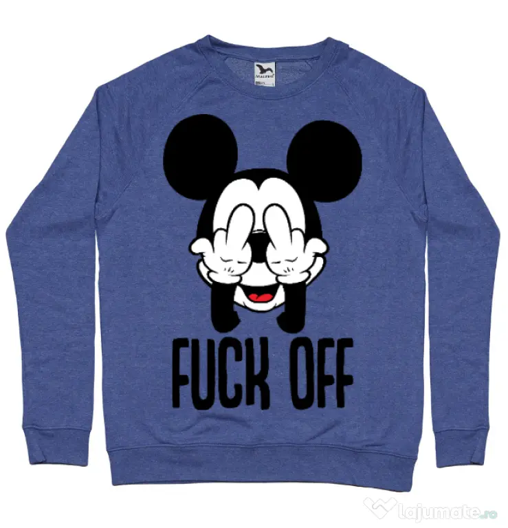Bluza ADLER barbat Fuck off Albastru melanj