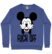 Bluza ADLER barbat Fuck off Albastru melanj