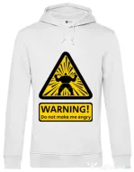 Hoodie barbat cu gluga Do not make me angry Alb