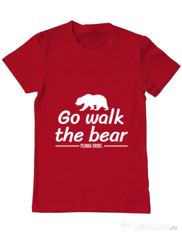 Tricou ADLER barbat Go walk the bear Rosu