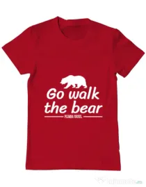 Tricou ADLER barbat Go walk the bear Rosu
