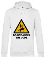 Hoodie barbat cu gluga Do not anger the gods Alb