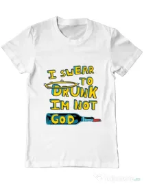 Tricou ADLER barbat I swear to drunk Alb