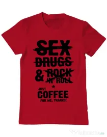 Tricou ADLER barbat Just coffee for me Rosu