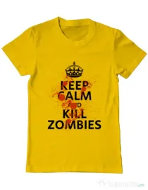 Tricou ADLER barbat Kill zombies Galben