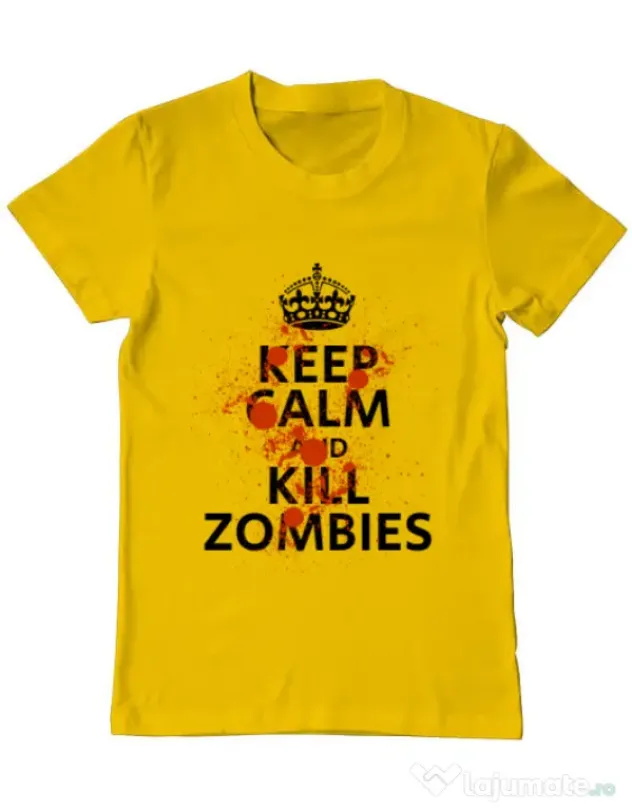Tricou ADLER barbat Kill zombies Galben