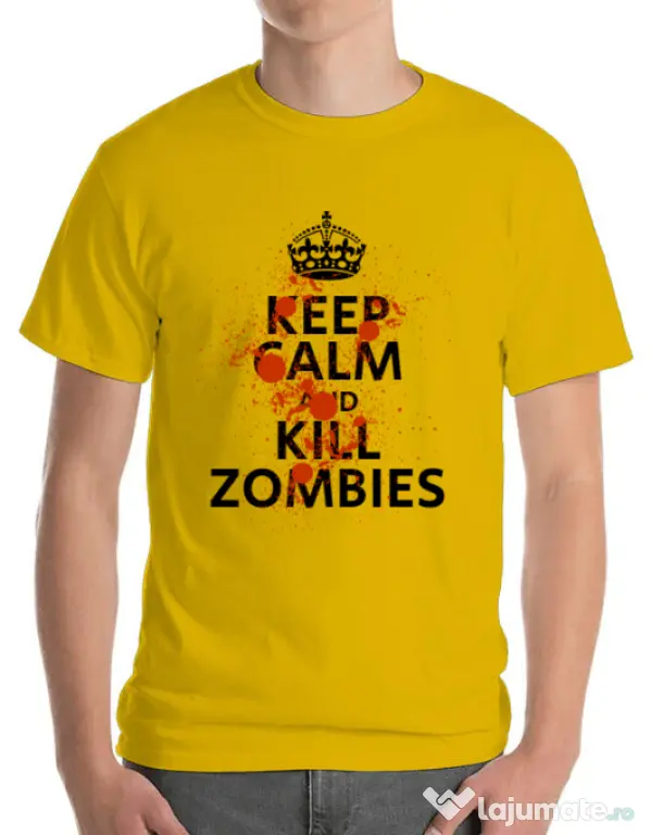 Tricou ADLER barbat Kill zombies Galben