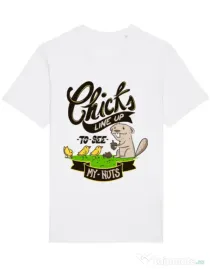 Tricou STANLEY STELLA barbat See my nuts Alb