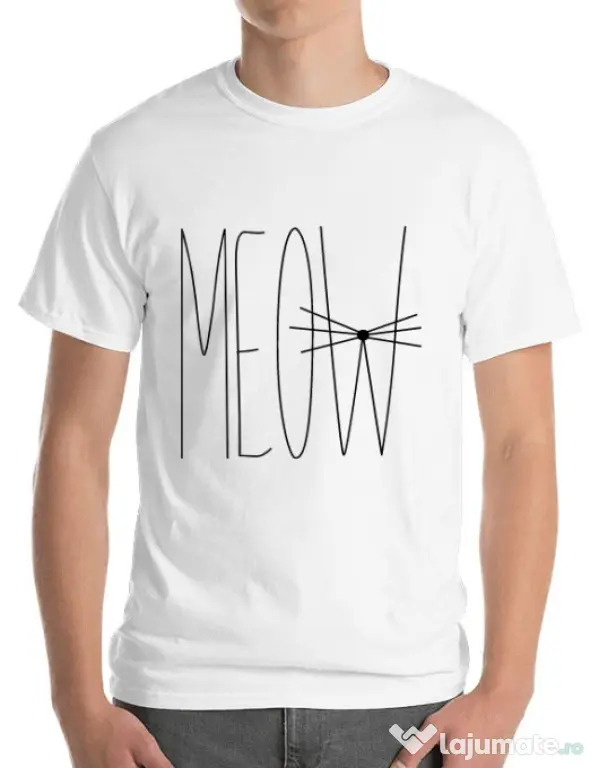 Tricou ADLER barbat I'm a cat Alb