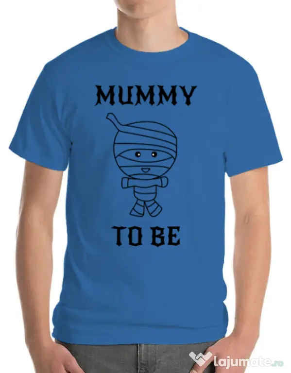 Tricou ADLER barbat Mummy to be boy Albastru azuriu