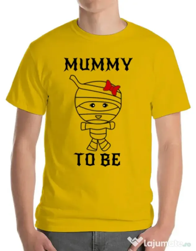 Tricou ADLER barbat Mummy to be girl Galben