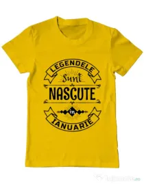 Tricou ADLER barbat Legendele sunt nascute in Ianuarie Galben