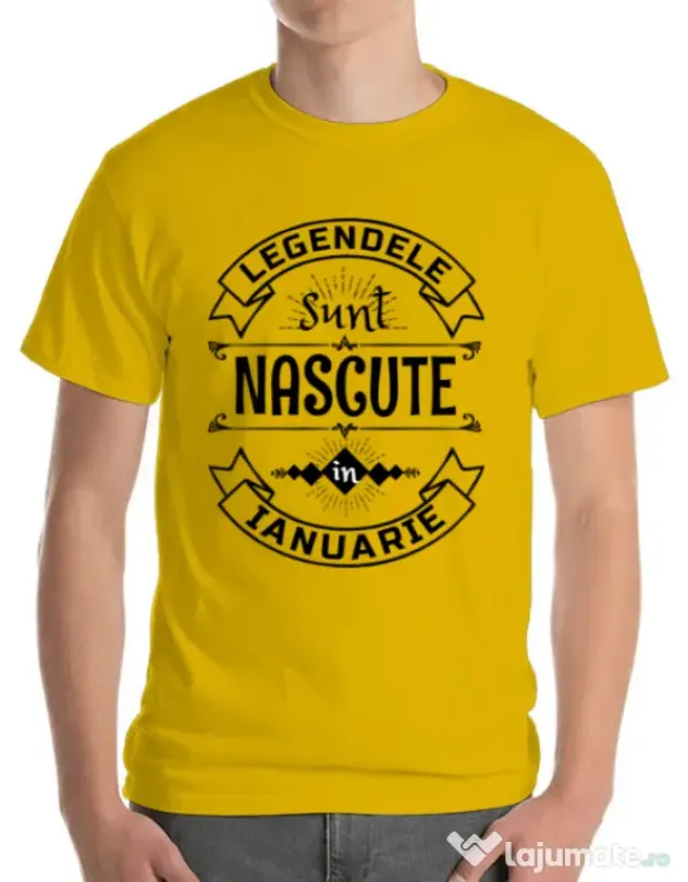 Tricou ADLER barbat Legendele sunt nascute in Ianuarie Galben