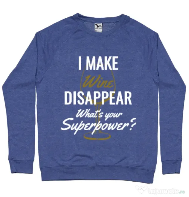 Bluza ADLER barbat I make wine disappear Albastru melanj