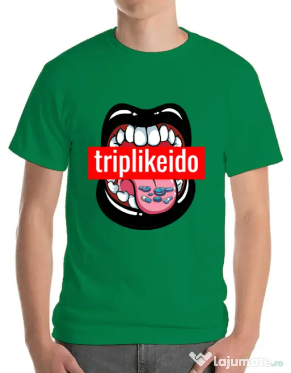 Tricou ADLER barbat Trip like I do Verde mediu