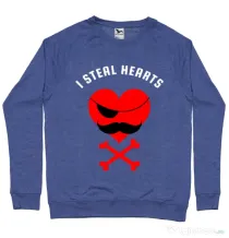 Bluza ADLER barbat I steal hearts Albastru melanj