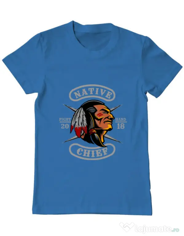 Tricou ADLER barbat Native chief Albastru azuriu