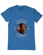 Tricou ADLER barbat Native chief Albastru azuriu