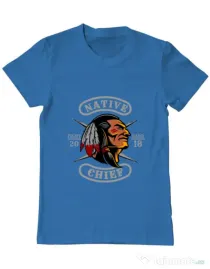 Tricou ADLER barbat Native chief Albastru azuriu